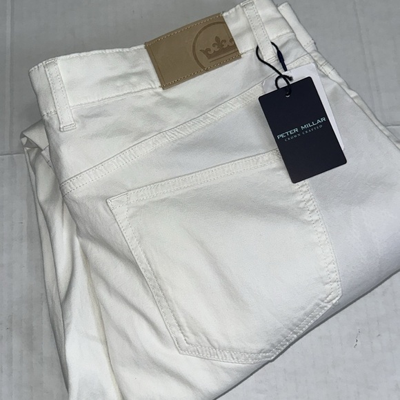 Peter Millar Crown Wayfare Men’s Size 38x32 Five Pocket Pants White $200 NWT - Picture 1 of 11